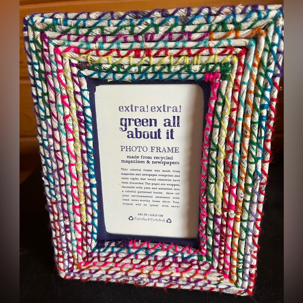 Colorful Recycled Magazine & Newspaper Photo Frame